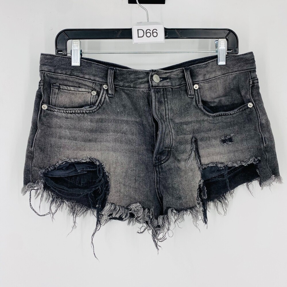 We The Free Loving Good Vibes Grunge Shorts Sz 30 Sulphur Black Distressed High